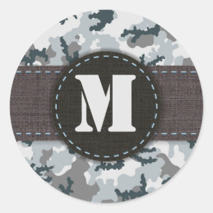Urban camouflage classic round sticker