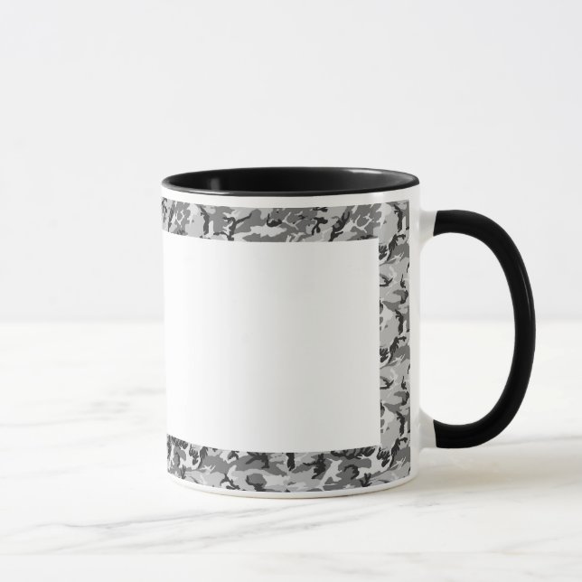 Urban Camouflage Pattern - Black & Grey Mug (Right)
