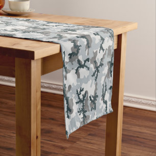 Urban camouflage short table runner