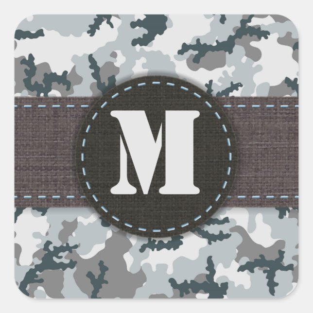 Urban camouflage square sticker (Front)