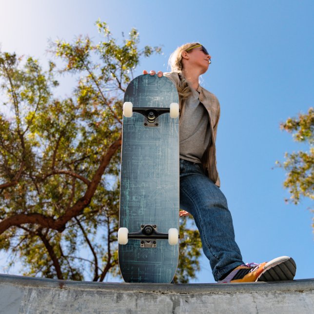 Urban Canvas: Artistic Blueprint Skateboard (Outdoor 1)