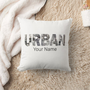 Urban Capital Lettering Urbanpeople Vintage Design Throw Pillow