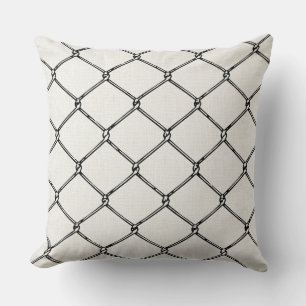 Urban Chain Link Fence Pattern – Skate Park Style Throw Pillow