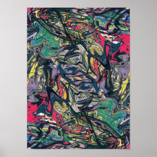 Urban Chaos Modern Abstract Art Poster
