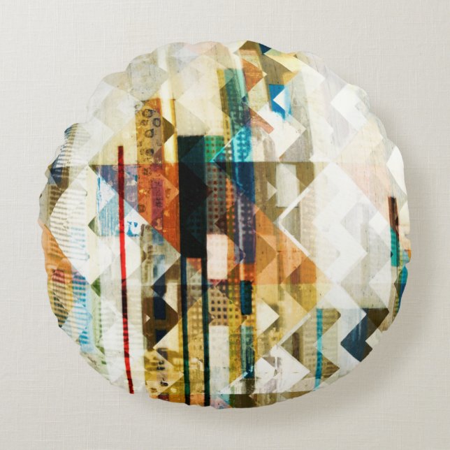 Urban Chevron II Round Pillow (Front)