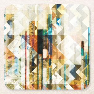 Urban Chevron II Square Paper Coaster