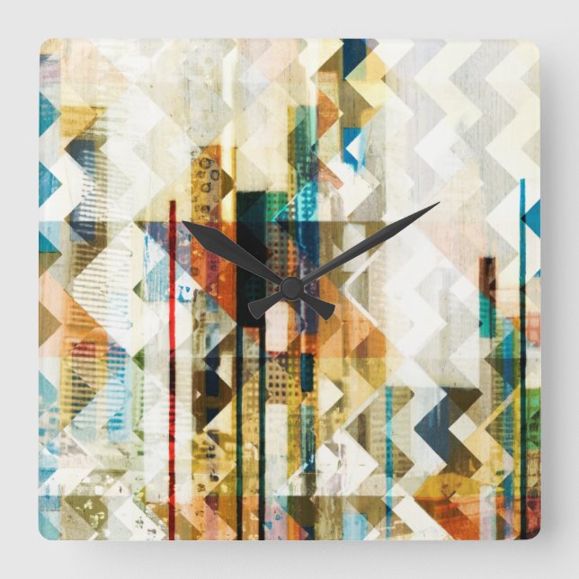 Urban Chevron II Square Wall Clock (Front)