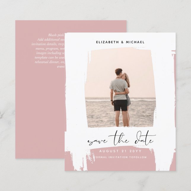 Urban Chic Minimalist PHOTO Save The Dates BUDGET (Front/Back)