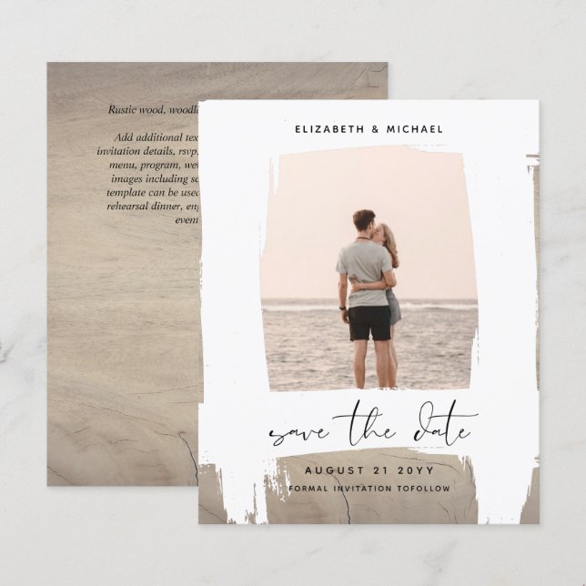 Urban Chic Minimalist PHOTO Save The Dates BUDGET (Front/Back)