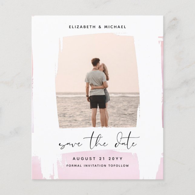 Urban Chic Minimalist PHOTO Save The Dates BUDGET Flyer (Front)