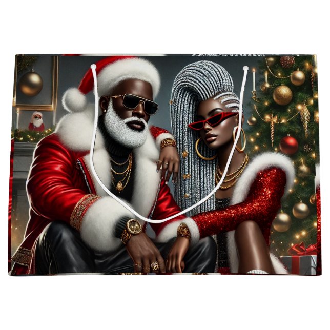 Urban Chic Santa  Large Gift Bag (Front)