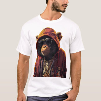 Urban Chimp – Cool Chimpanzee with Hoodie and Gold T-Shirt
