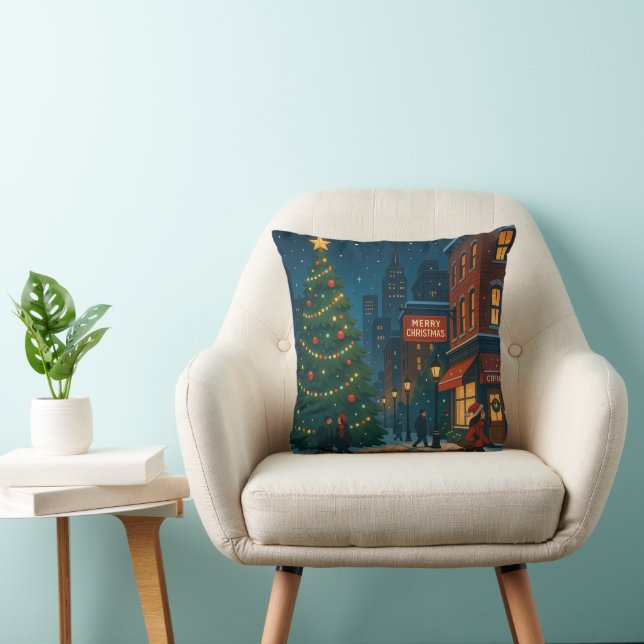 urban christmas throw pillow (Chair)