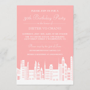 Urban City Birthday Party Invites