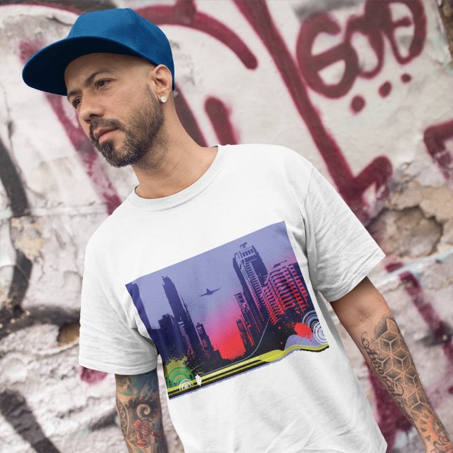 Urban City Scene At Dusk T-Shirt (Creator Uploaded)