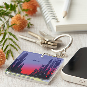 Urban City Scene Keychain