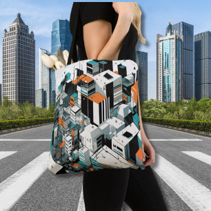 Urban City Skyscraper High Rise Buildings Abstract Tote Bag