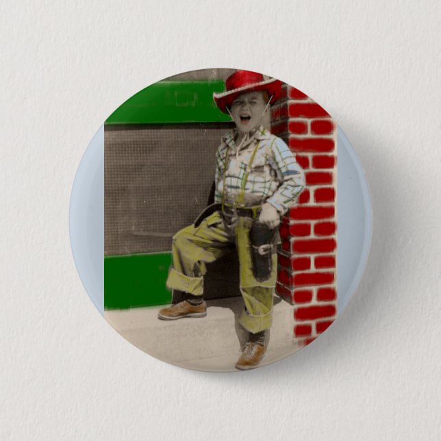urban cowboy 2 inch round button (Front)