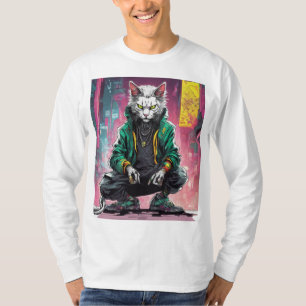 Urban Cyberpunk Cat Rebel T-Shirt