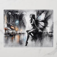 Urban dark fairy fantasy futuristic gothic city