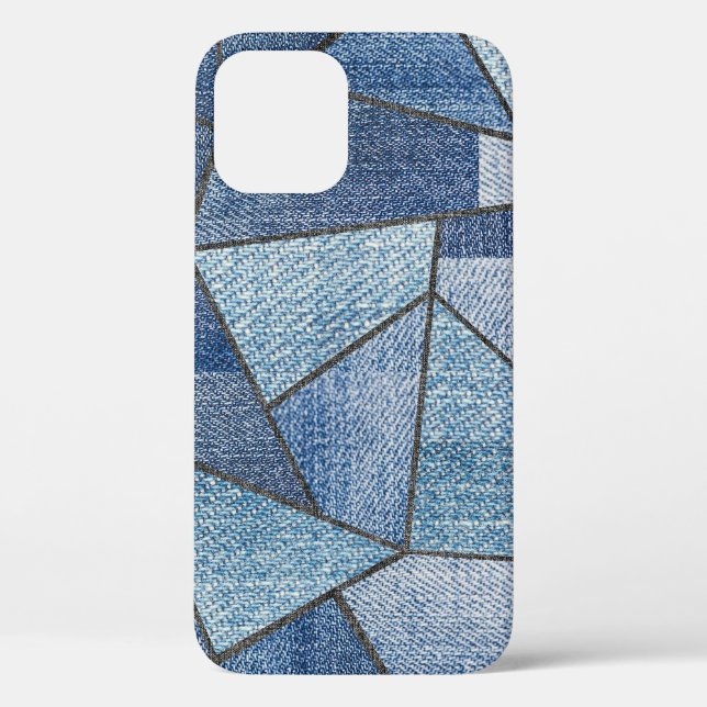 Urban Denim: Distressed Patchwork Design Case-Mate iPhone Case (Back)