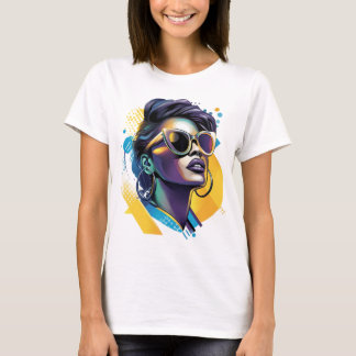 Urban Diva - Bold Vector Portrait of Retro Glamour T-Shirt