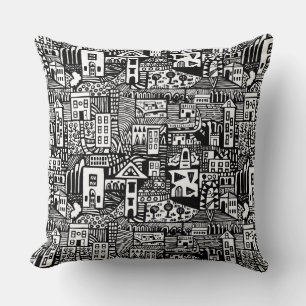 Urban Dream - Black Throw Pillow