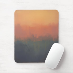 Urban Dreamscape at Sunset – Abstract Cityscape Ar Mouse Pad