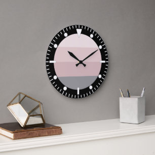 Urban Dusk Stripes  Large Clock