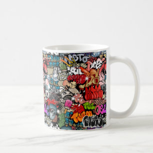 Urban dynamic street art Graffiti art pattern Coffee Mug