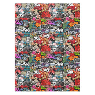 Urban dynamic street art Graffiti art pattern Tablecloth