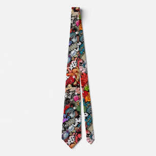 Urban dynamic street art Graffiti art pattern Tie