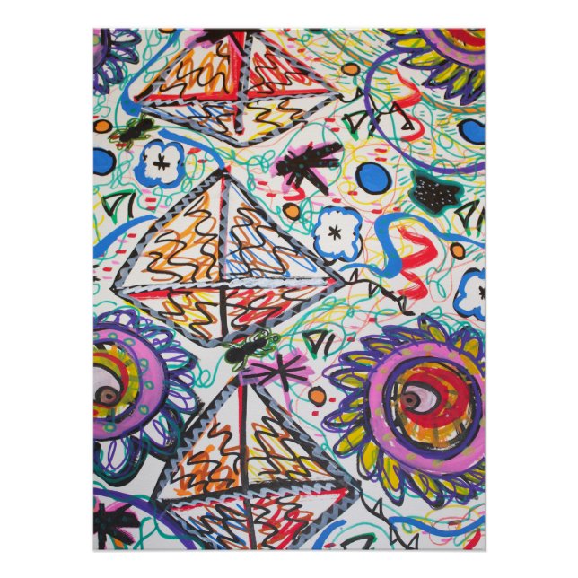 Urban Edgy Abstract Graffiti Poster | Tag Angels (Front)