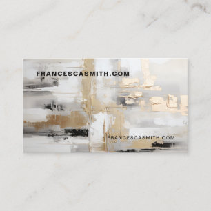Urban Elegance: Abstract Fusion B & W & Gold Business Card