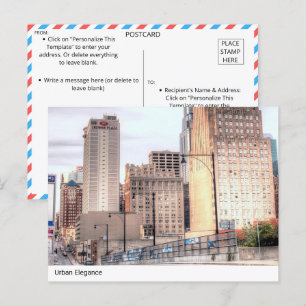Urban Elegance: Downtown Skyline Postcard