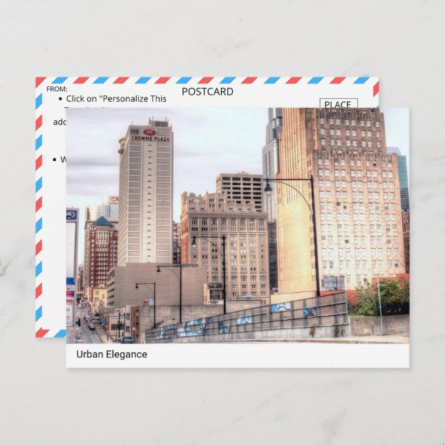 Urban Elegance: Downtown Skyline Postcard (Front/Back)