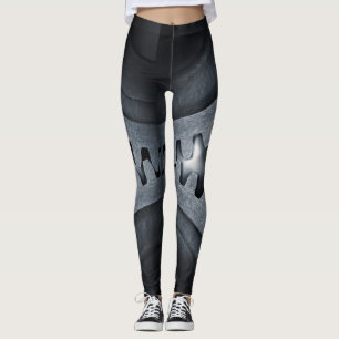 Urban Elegance Retro Flair - Steampunk Gear Wheel Leggings