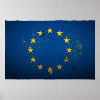 Urban European Union Flag Poster