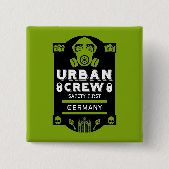  Urban Exploration Urbex  2 Inch Square Button (Front)
