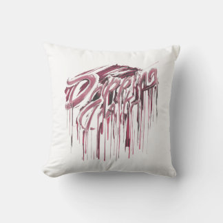 Urban Expression: Dripping Typography Throw Pillow