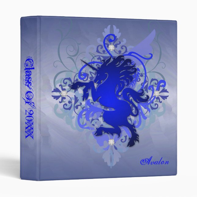 Urban Fantasy Blue Unicorn Class Of  Binder (Front/Spine)