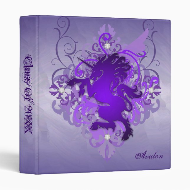 Urban Fantasy Purple Unicorn Class Of  Binder (Front/Spine)