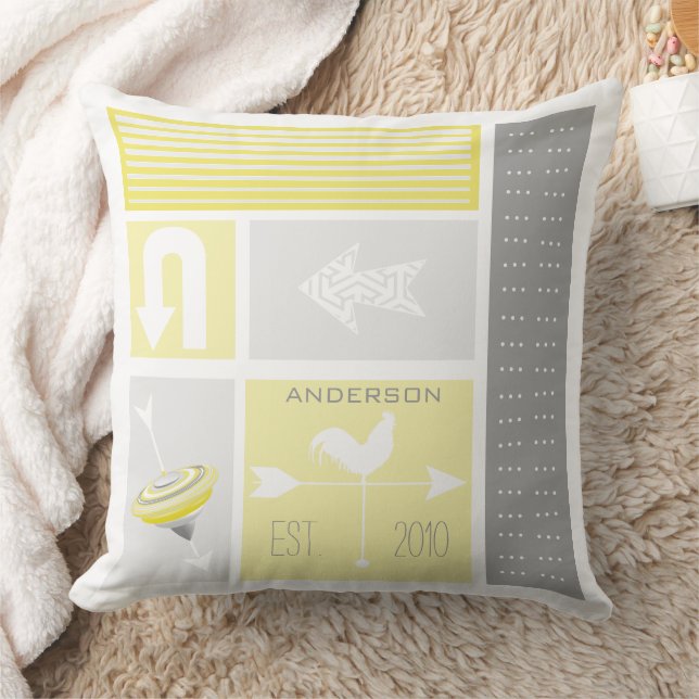 Urban Farm Pattern Throw Pillow (Blanket)
