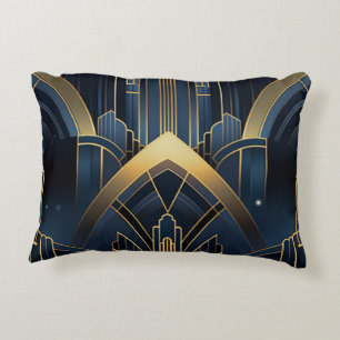 Urban flashlight in Art Deco Accent Pillow