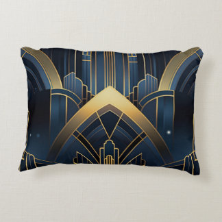 Urban flashlight in Art Deco Accent Pillow