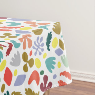 Urban Flat Design Red Green Orange Shapes Tablecloth