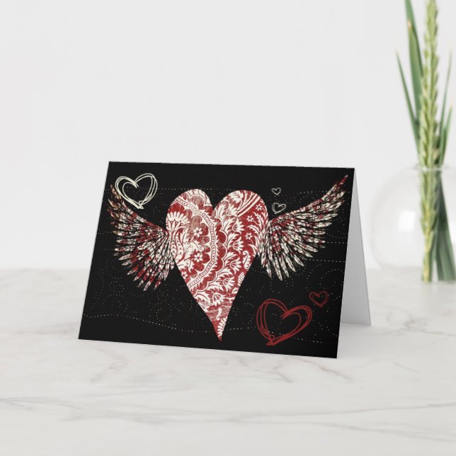 Urban Fleur Winged Heart Card (Front)