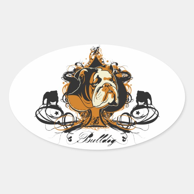 Urban Flourish English Bulldog Sticker (Front)