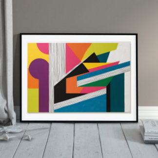 Urban Frequency" – Colourful Geometric Abstract Poster