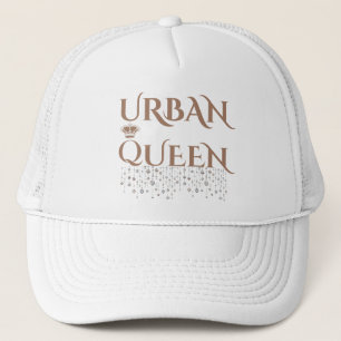 URBAN GEM GREY ORANGE NYLON FOAM WOMEN'S TRUCKER HAT